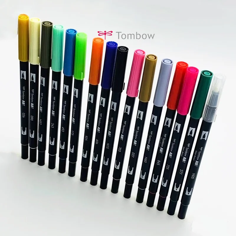 Tombow ABT Dual кисть для рисования каллиграфии набор ручек яркий осветление отлично