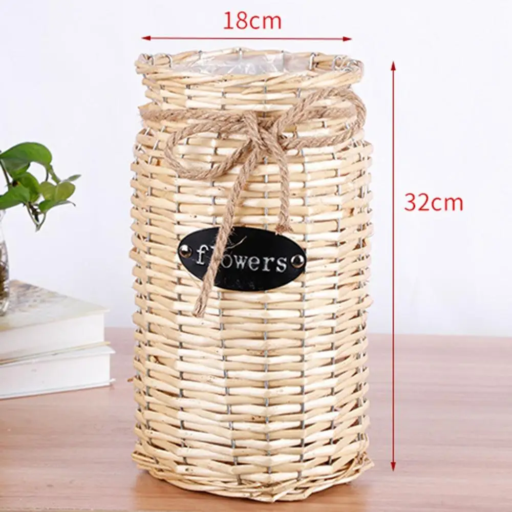 Цветочная ваза для украшения интерьера плетеная корзина хранения цветочных