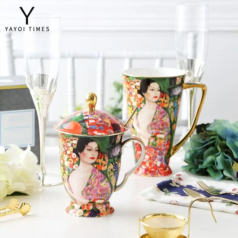 Фарфоровые кружки Klimt Geisha кофейные чашки Густав Климт костяная китайская чайная