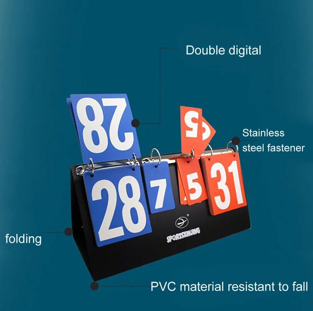 

4-Digit Score Recording Basketball Badminton Table Tennis Competition Scoreboard Digital Tabletop Sports Scoreboard