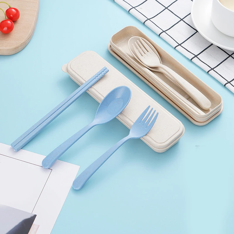 3 шт./компл. коробка для столовых приборов из пшеничной соломы вилка путешествий