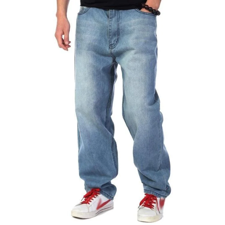 

Men's Long Pants Baggy Loose Fit Jeans Rap Hip Hop Skate Denim Trousers Straight Stretch Casual Trousers Floral