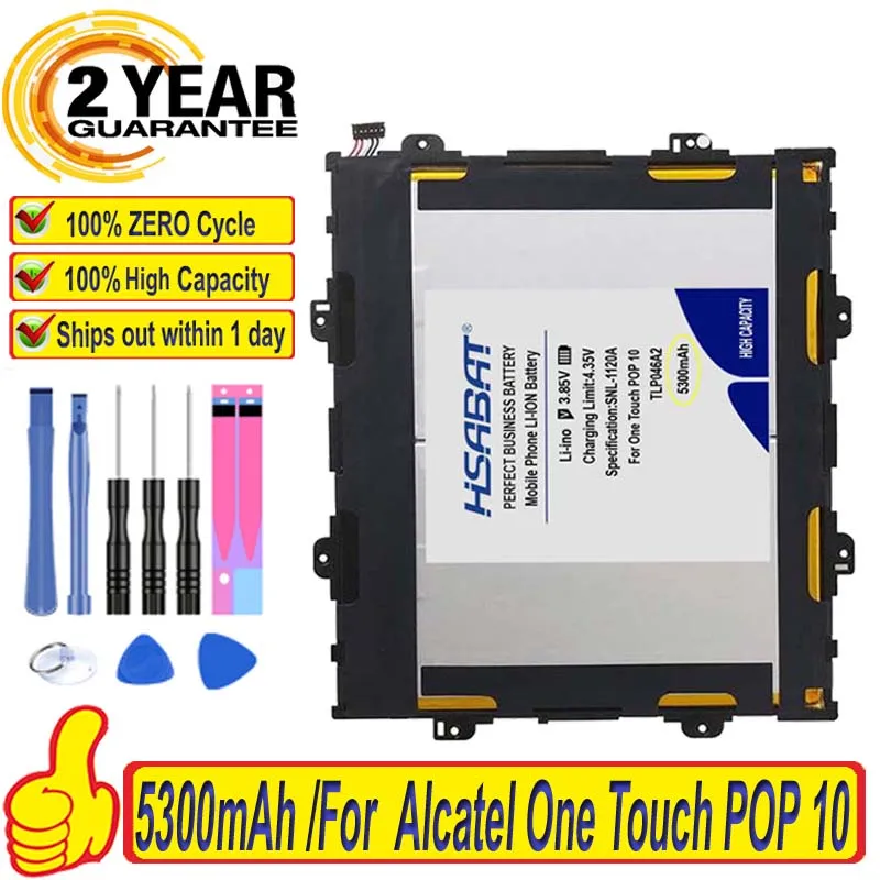 Топ бренд 100% новый 5300 мАч TLP046A2 аккумулятор для Alcatel One Touch POP 10 / (9 6) OT P360X батареи +