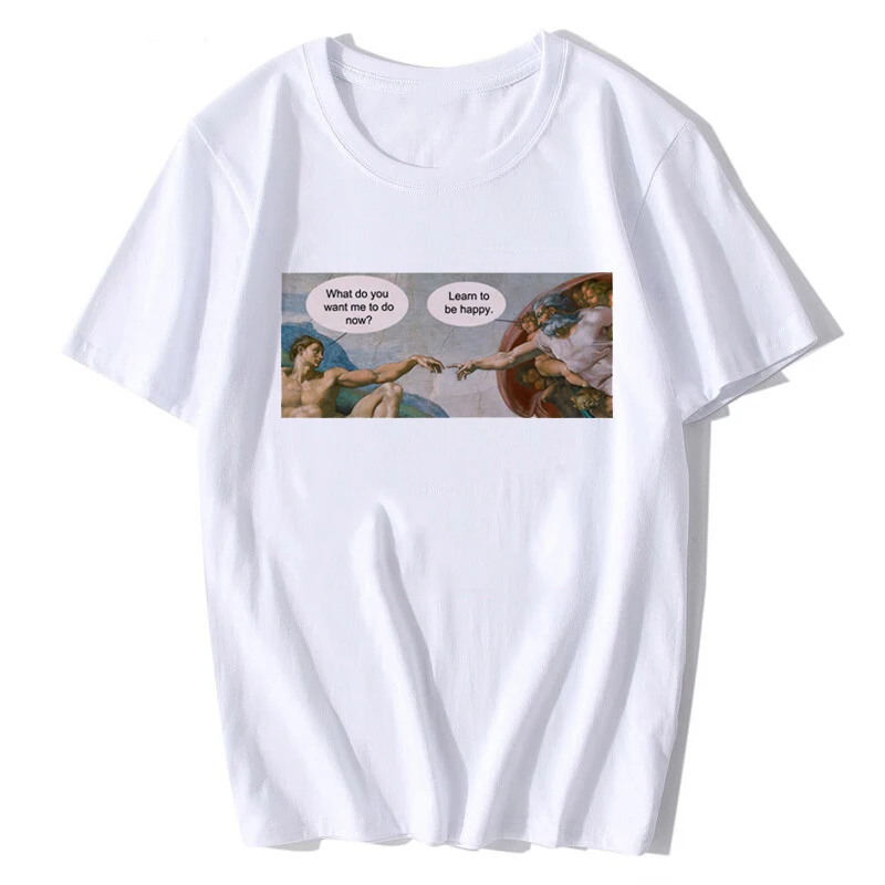 Новинка 2021 футболки с изображением ручек Микеланджело винтажная уличная одежда