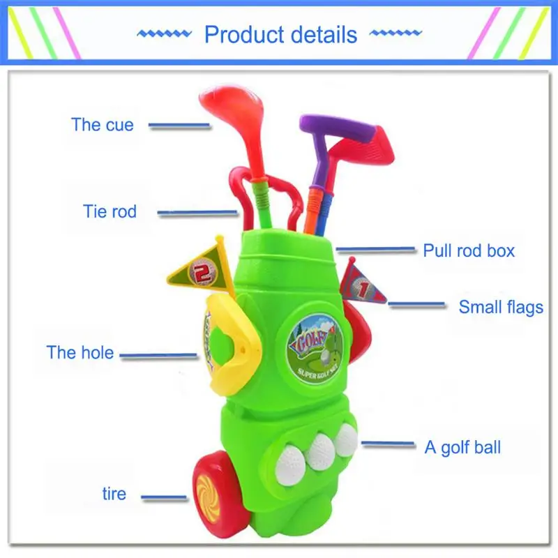 Гольфы для клюшек портативные тележки детский игрушечный комплект мини гольфа с