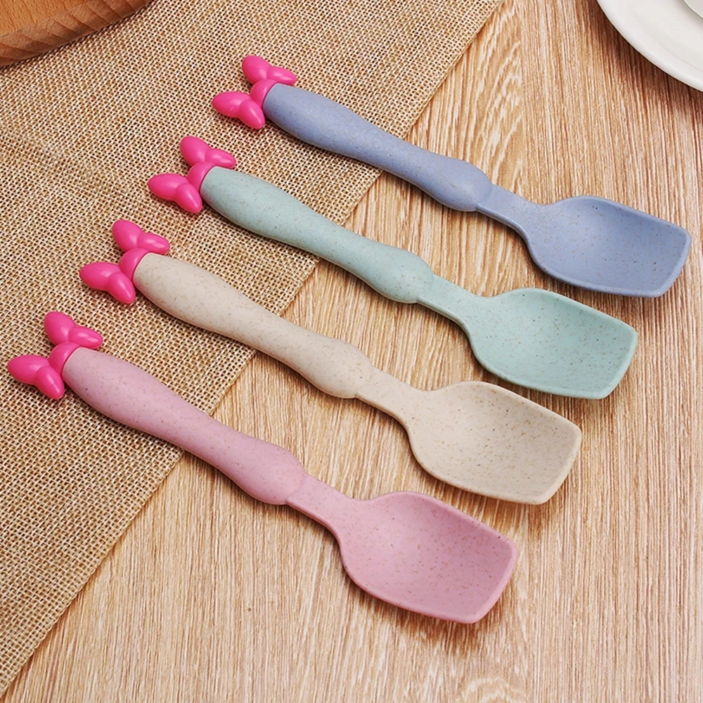

Wheat Straw Bowl Children Cartoon Tableware Set Baby Dinner Plate Baby Training Bowl Spoon Fork for Kids Without Retail Bo