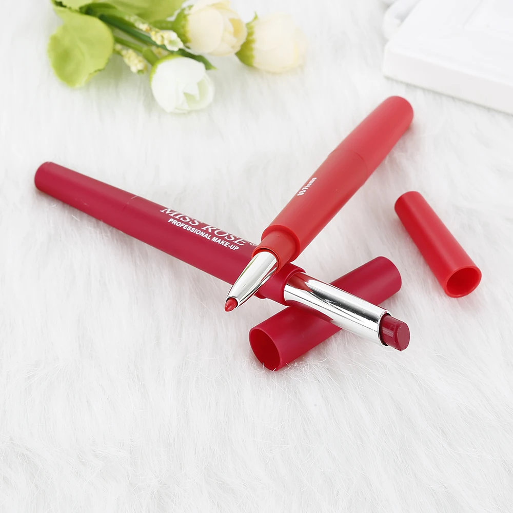

MISS ROSE Double Head New Color Lip Liner Pencil Functional Eye Lip tint Make up Waterproof Lasting Lipliner Pen Cosmetic TSLM2