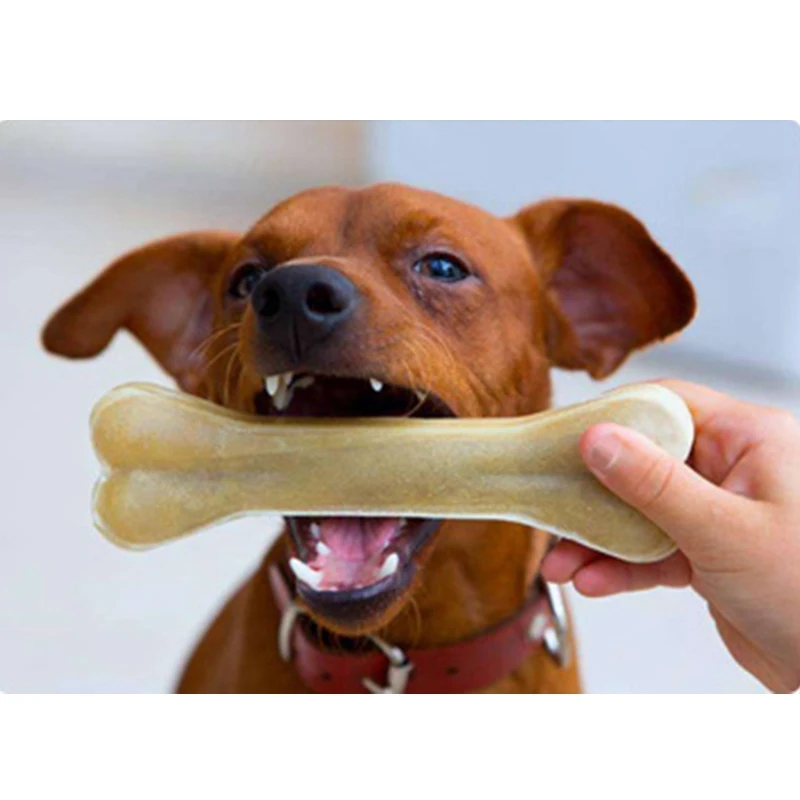 

2021 Dog Toy Dog Chews Toys Supplies Leather Cowhide Bone Molar Teeth Clean Stick Food Treats Dogs Bones for Puppy Accessories