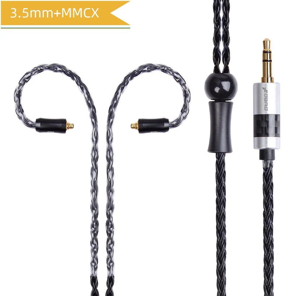 black 3.5mm MMCX FDBRO 16 ядер 2,5/3,5/4,4 мм с серебряным покрытием наушников обновления аудио провода наушники MMCX IE80 IM 2Pin 0,78 мм A2DC кабель SE425 SE535 - Цвет: black 3.5mm MMCX