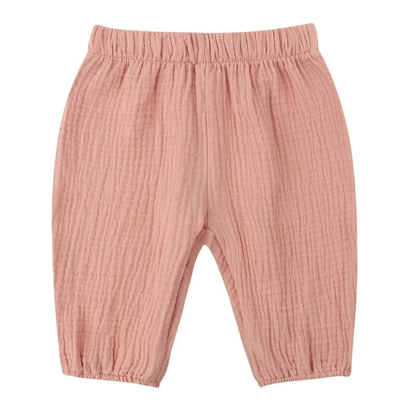 

Baby Wrinkle Cotton Bloomers Solid Color Casual Eelastic Harem Long Pants Soft Loose Trousers for Toddler Kids 69HE