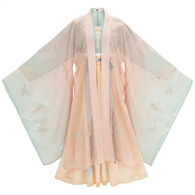

Chinese Summer Style Elegant Women Hanfu Dressing Waist Length Pleated Green Stage Performance Clothing Cosplay Costumes