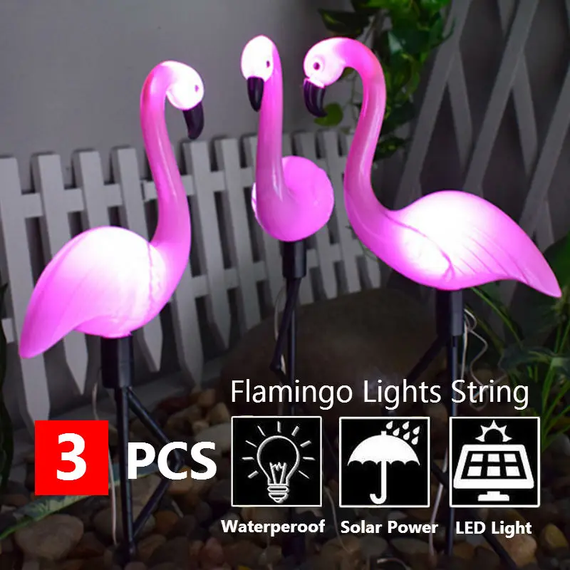 

Pink Flamingo Solar Led Light Outdoor Fence Light Courtyard Garden Solar Led Lamp Waterproof Outside Deco Solar Light