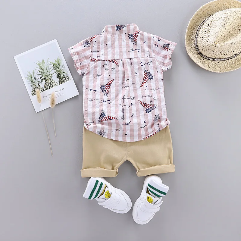 New Summer Baby Clothes Suit Children Boys Cartoon Letter Shirt Shorts 2Pcs/sets Toddler Casual Clothing Infant Kids Tracksuits |