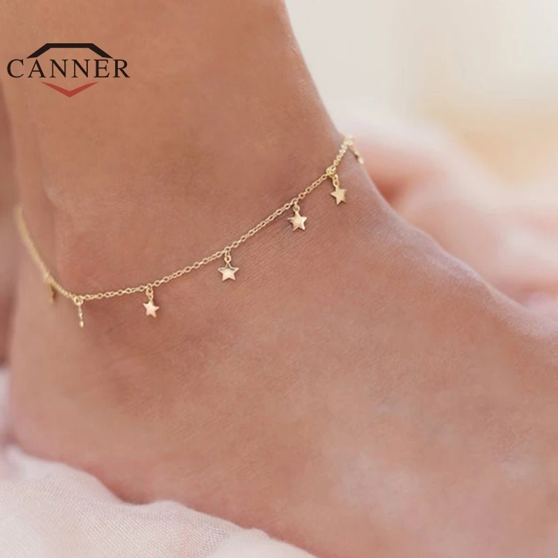 

CANNER European American Style New Trend Anklets for Women Simple Beach Footwear Fashion Anklet Jewelry Tobilleras Mujer Copper