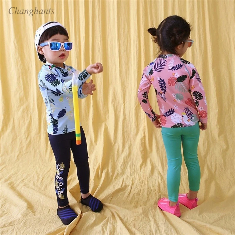 Купальник детский из двух предметов одежда для серфинга с длинным рукавом