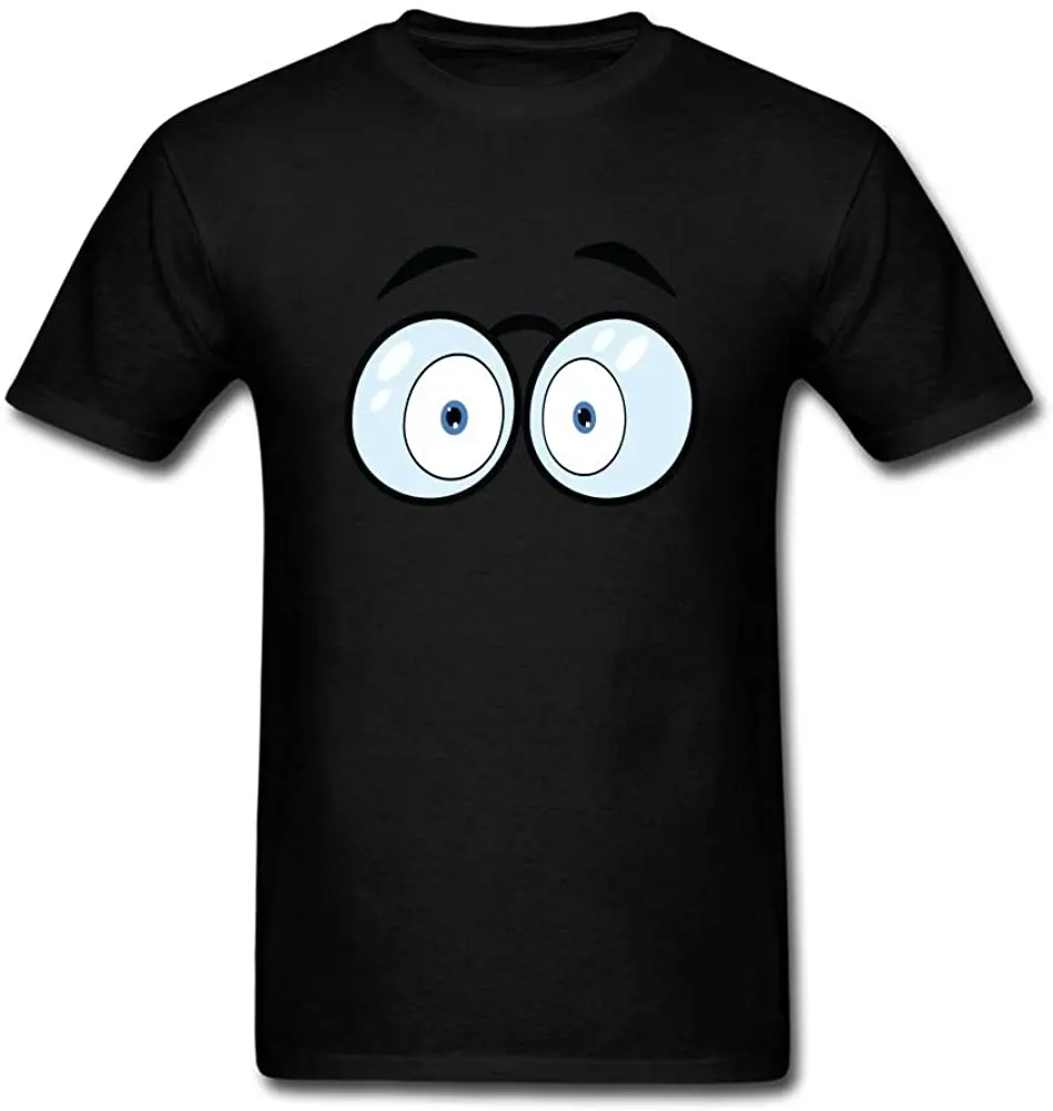 

Men's Eyes with Glasses Short Sleeve T-Shirt New Arrivals Summer Cool Men Tee Breathable All Cotton T Shirt