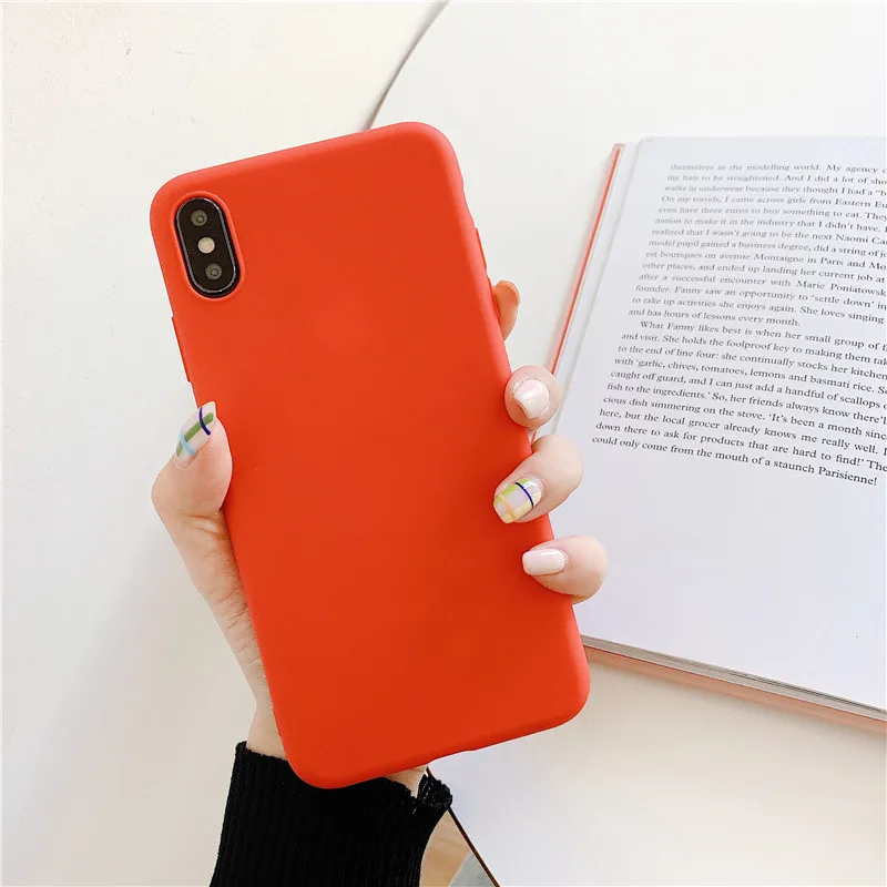 Роскошные мягкие матовые цветные чехлы для iPhone 11 7plus 8 6 6s X XS max XR 5 фотоэлементов