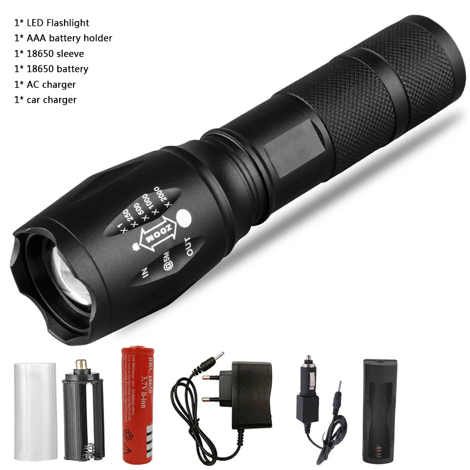 Litwod Z20 XM-L Q5/T6 светильник-вспышка светодиодный светильник-вспышка тактический фонарь светильник водонепроницаемый зум светодиодный портативный для hunnting светильник-вспышка - Испускаемый цвет: Option D