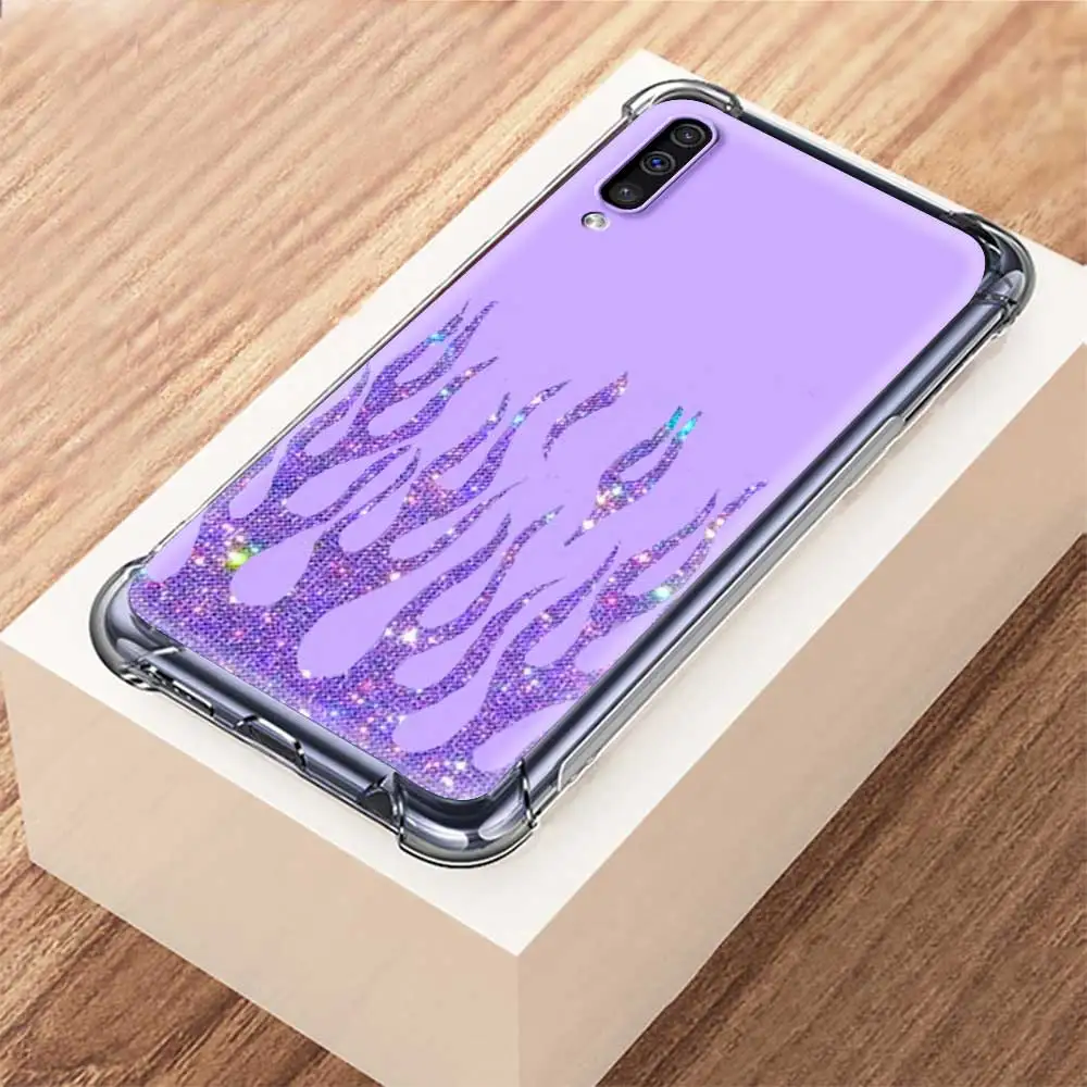 Чехол для Samsung Galaxy A71 A51 A21S A50 A70 A12 A02S A31 A11 M51 M31 прозрачный силиконовый красный