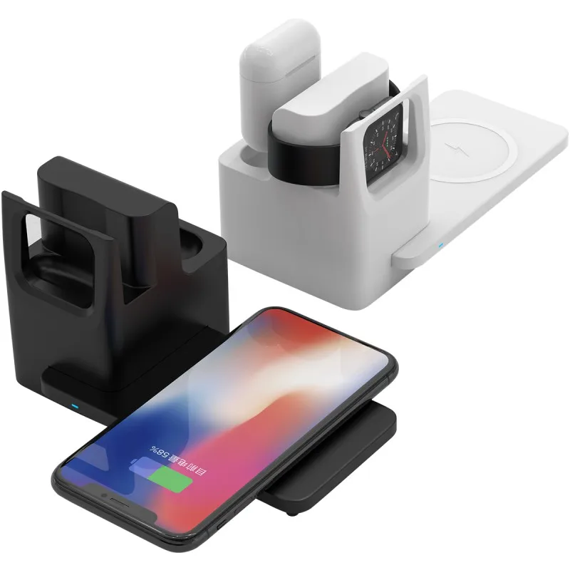 Горячая Распродажа беспроводная настольная быстрая Беспроводная зарядка Три в