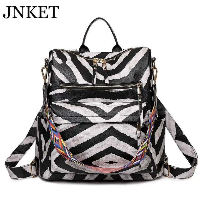 

JNKET Fashion Women PU Leather Multifunction Backpack Casual Travel Backpack Large Capacity Sling Bag Shoulder Bag