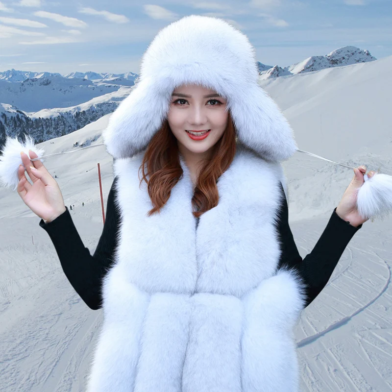 Новая зимняя теплая шапка из искусственного меха корейская мода 2019 Женская плюс