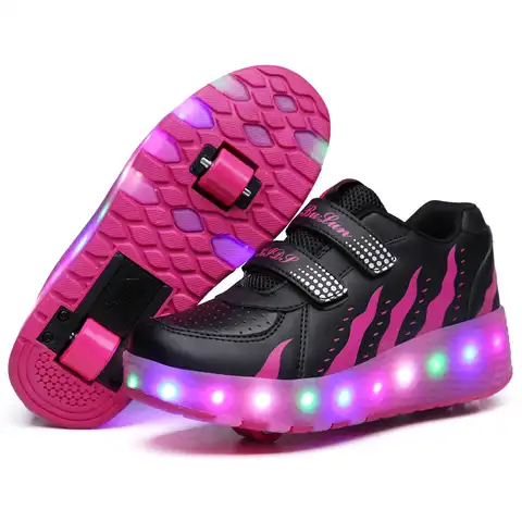 Новинка, обувь для роликовых коньков для мальчиков и девочек, автоматические роликовые коньки Jazzy со светодиодной подсветкой, детские кросс...
