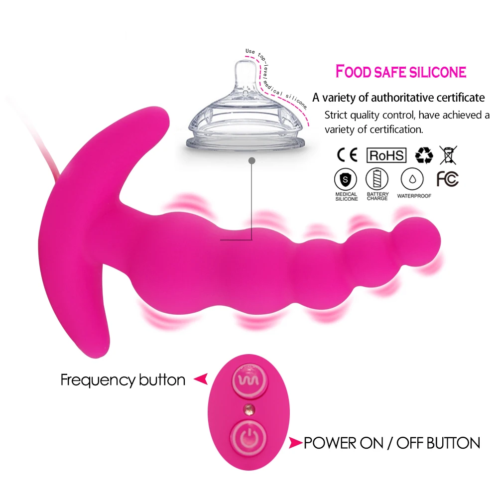 Анальный вибратор с 10 скоростями Анальная пробка Стимулятор клитора женская