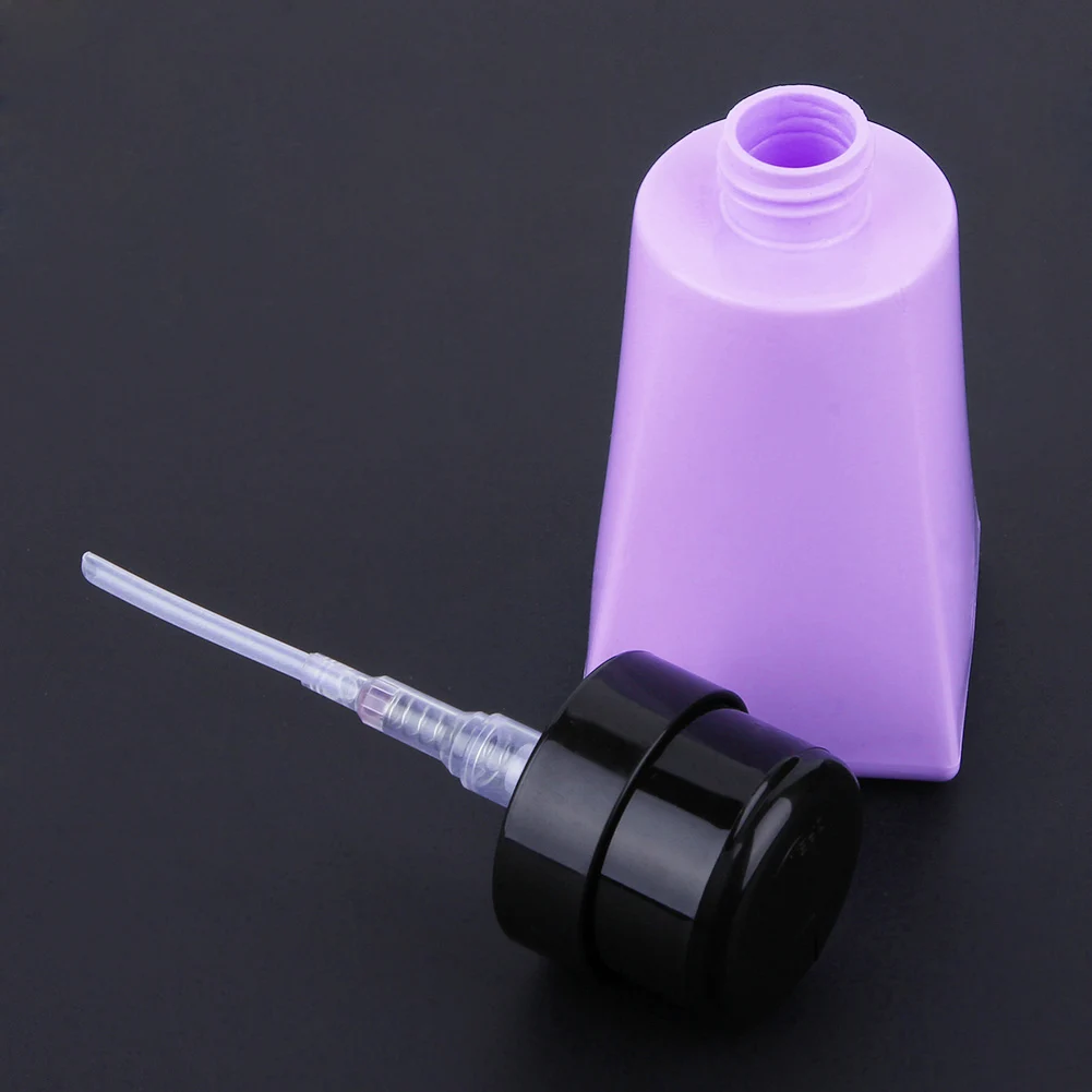 

220ml Nail Polish Remover Liquid Press Bottle Empty Plastic Polish Remover Cleaner Portable Makeup Manicure Tool