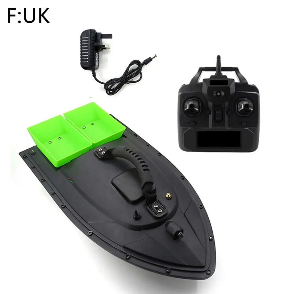 Green UK Plug Высокое качество Flytec RC лодка Smart RC электрическая рыбацкая лодка корабль для рыбалки 500 м дистанционная лодка для приманки двойная моторная лодка для рыбалки - Цвет: Green UK Plug