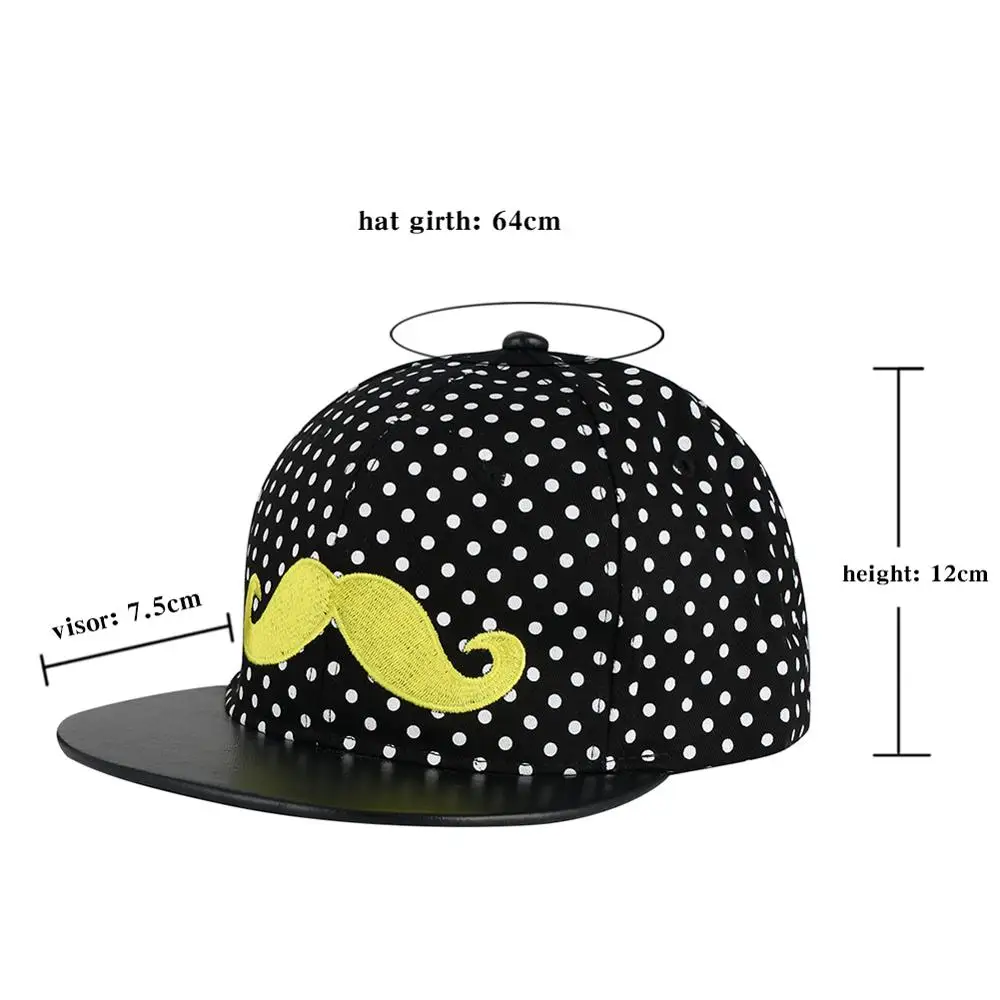 Мужские кепки в стиле хип-хоп белые черные волнистые с усами Бейсболка Шапки