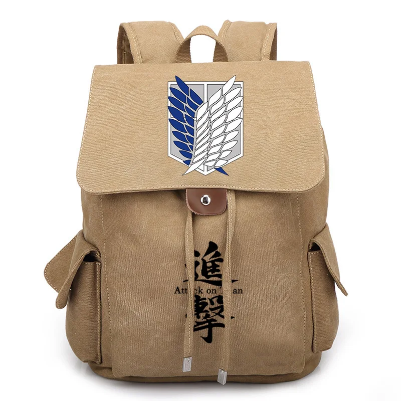 Холщовая Сумка на шнурке для косплея атака Титанов мультяшный рюкзак плечо