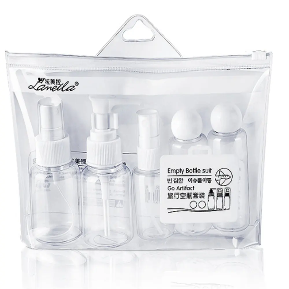 

5pcs/Set Travel Mini Makeup Cosmetic Bottles Plastic Transparent Empty Container Bottle Pot Bottles Plastic