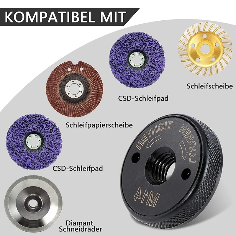 

4 Pieces Quick Clamping Nut, Quick Clamping Nut M14 for All Angle Grinders, Clamping Nut M14