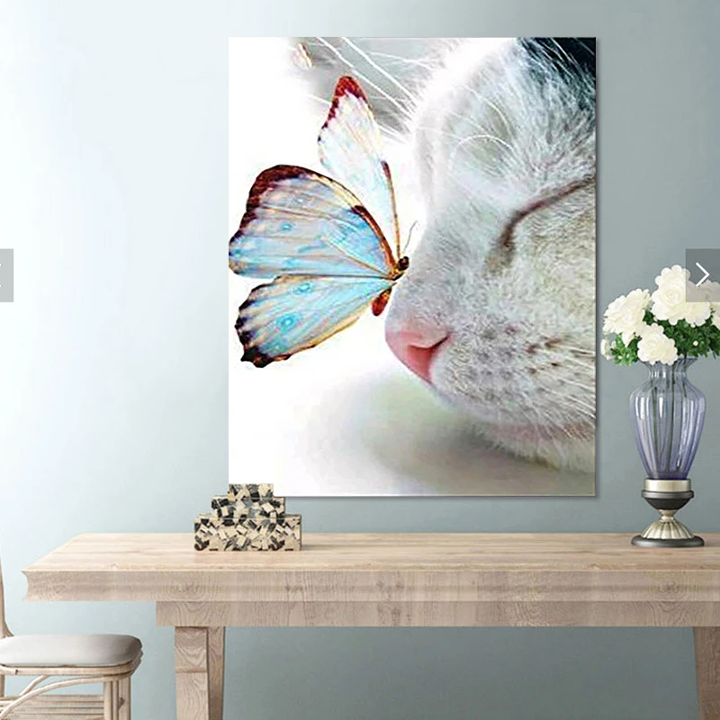 DIY Рисование по номерам рисунок с наборами Китти и бабочки ручная роспись