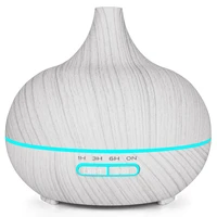 400ml ultrasonic electric air humidifier aroma oil diffuser white wood grain 7 colors led lights for home