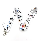 Шнурок для ключей, мультяшный ремень на шею в виде панды, для ID-ключей, брелок для ключей, ленточный, подвесной, Аксессуары для мобильных телефонов