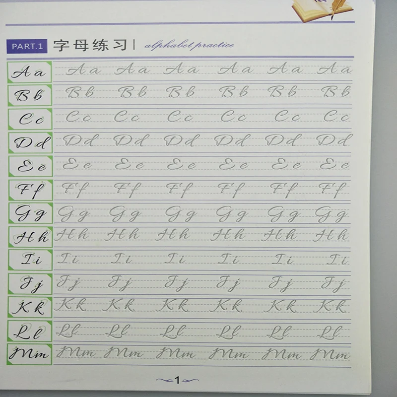 Китайское и английское круглое жесткое перо для тела копировальные книги