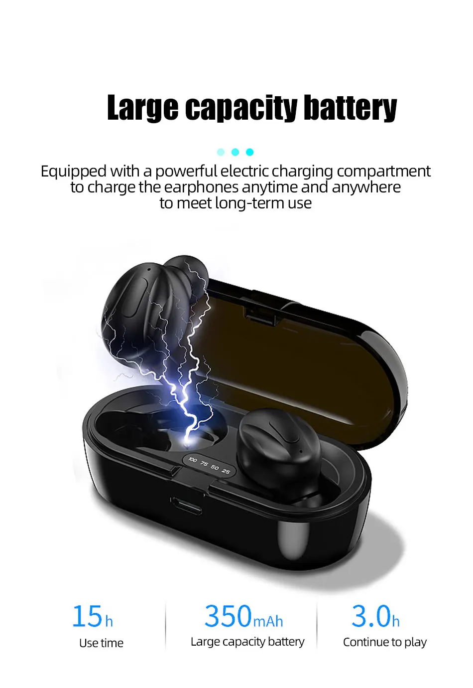 

TWS Wireless Earphones Noise Cancelling Bluetooth Earphone For Sports Waterproof Mic In-ear Earbuds Bass Stereo Headsets