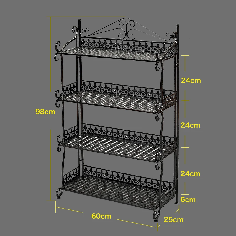

Wrought Iron Multi-storey Floor Balcony Flower Shelf Rack Indoor Living Room Succulent Decoration