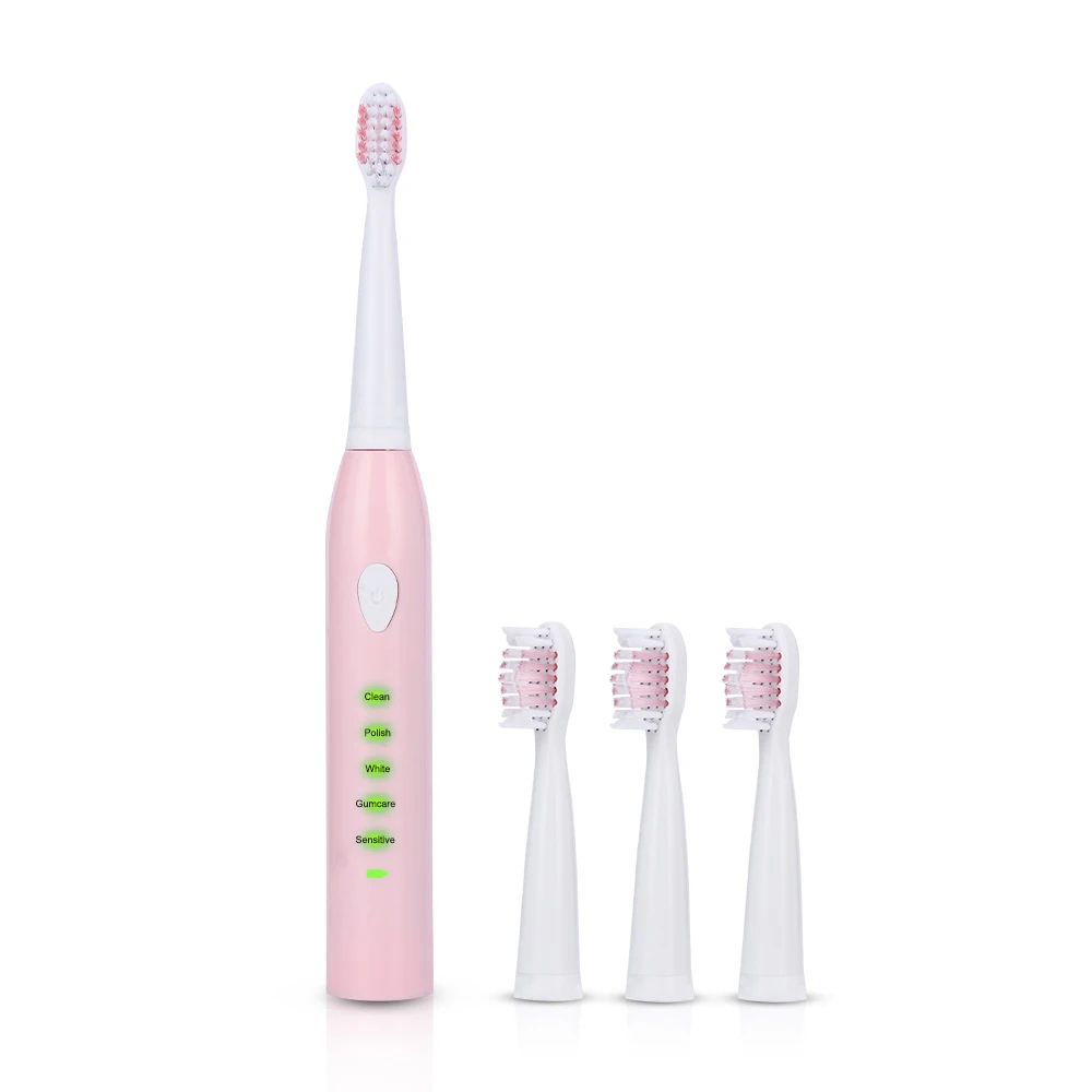 Pink AZDENT AZ-3Pro, электрическая зубная щетка, USB перезаряжаемая, мягкая щетина, щетка для зубов, 5 режимов, водонепроницаемая, для гигиены полости рта, дешевая - Цвет: Pink