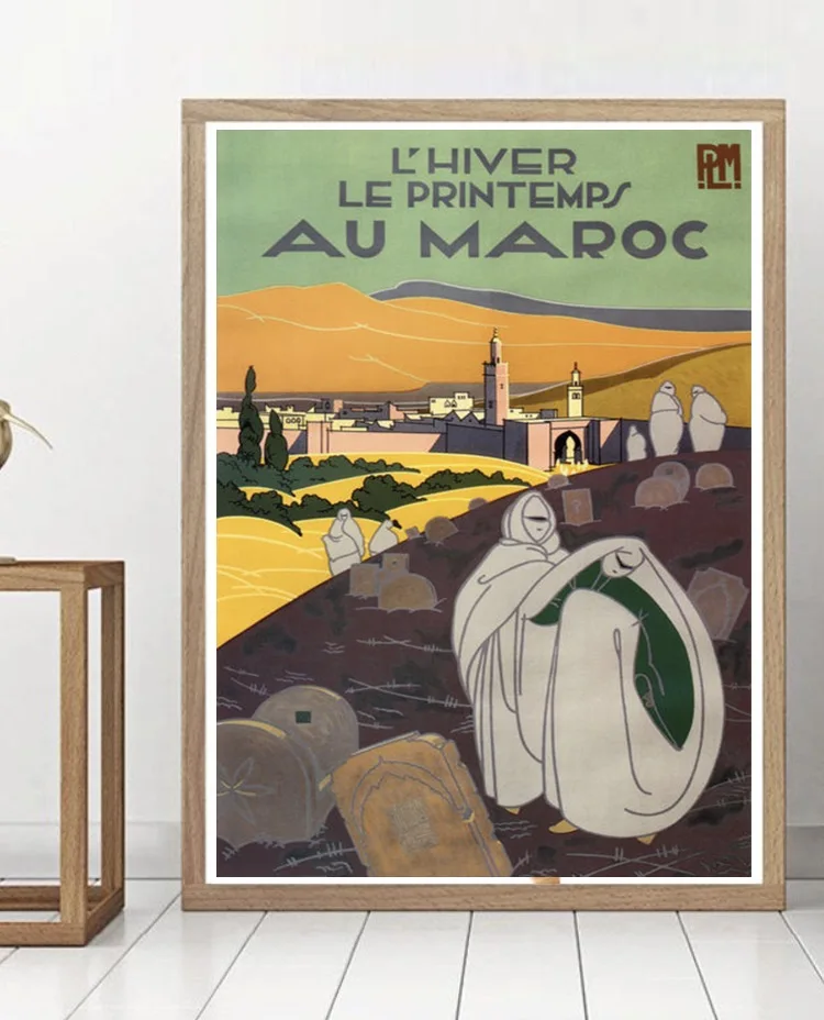 Винтаж Африка путешествия плакаты Марокко Паке классический холст картины настенные плакаты Наклейки домашний Декор подарок