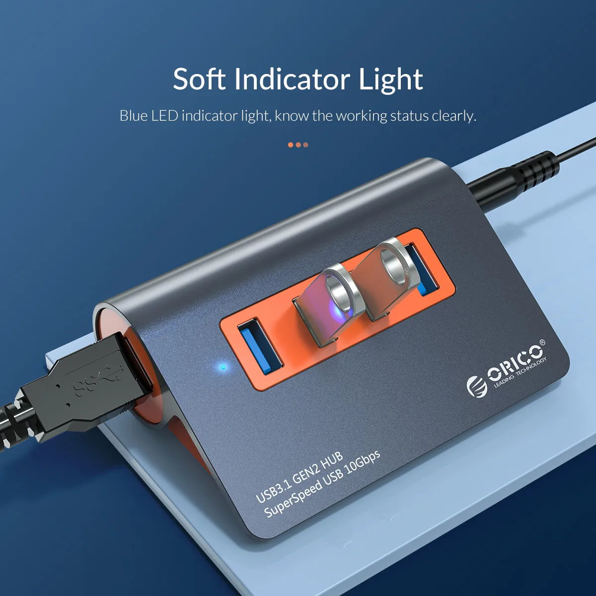 ORICO 4 порта USB3.1 Gen2 концентратор USB C Gen2 алюминиевый концентратор 10 Гбит/с SuperSpeed с 12 В адаптер питания для Mac Pro huawei samsung