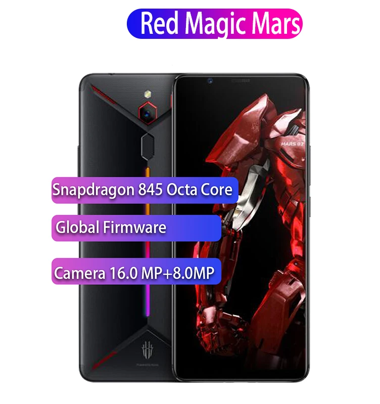 Игровой телефон zte Nubia Red Magic Mars 6,0 ''6 ГБ/8 ГБ/10 ГБ ОЗУ 128 ГБ/256 Гб ПЗУ восьмиядерный смартфон Snapdragon 845 Android 9,0