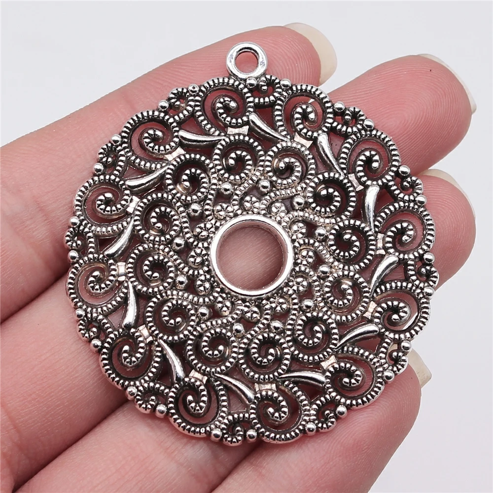 

10pcs 49x49mm Antique Gold Color Antique Silver Color Round Earring Accessories Charms For Jewelry Making