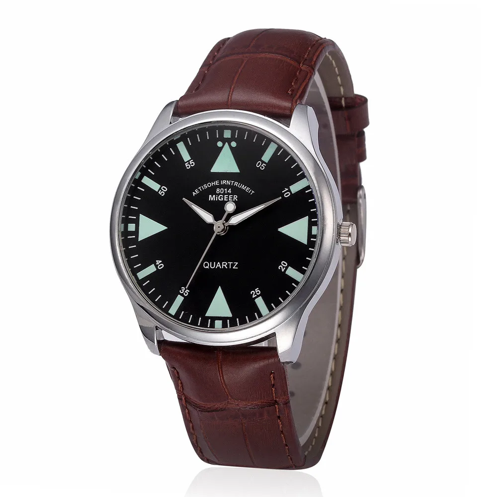 Мужские часы лучший бренд класса люкс Ретро дизайн кожаный ремешок Аналоговый