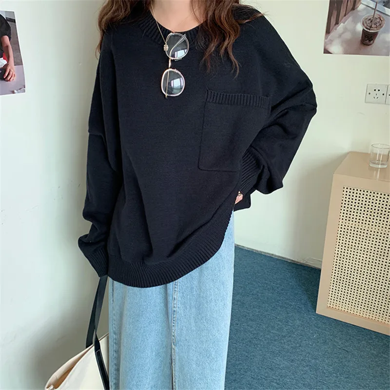 

HziriP Knitted Pullovers Women Sweaters 2021 New Autumn Winter Bottoming Tops OL Long Sleeve Solid Thick Warm Sweater Female