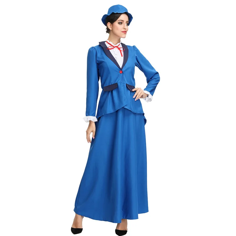 Косплей Персонаж Фильма Магия няня Британский ласточкин хвост платье