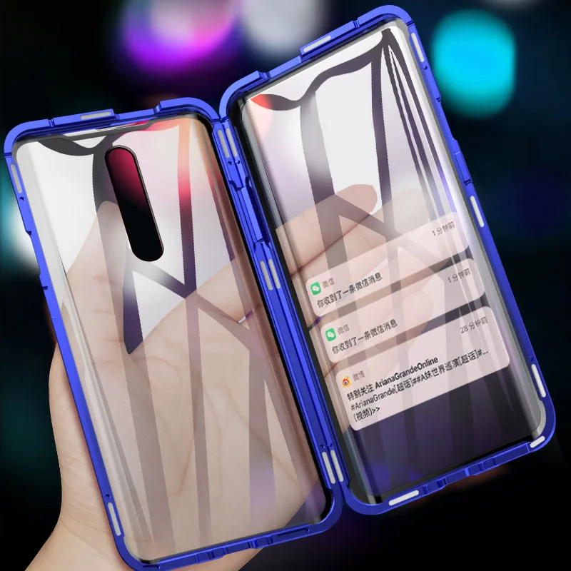 Металлический чехол с магнитной адсорбцией для redmi k20 pro Note 7 передняя и задняя