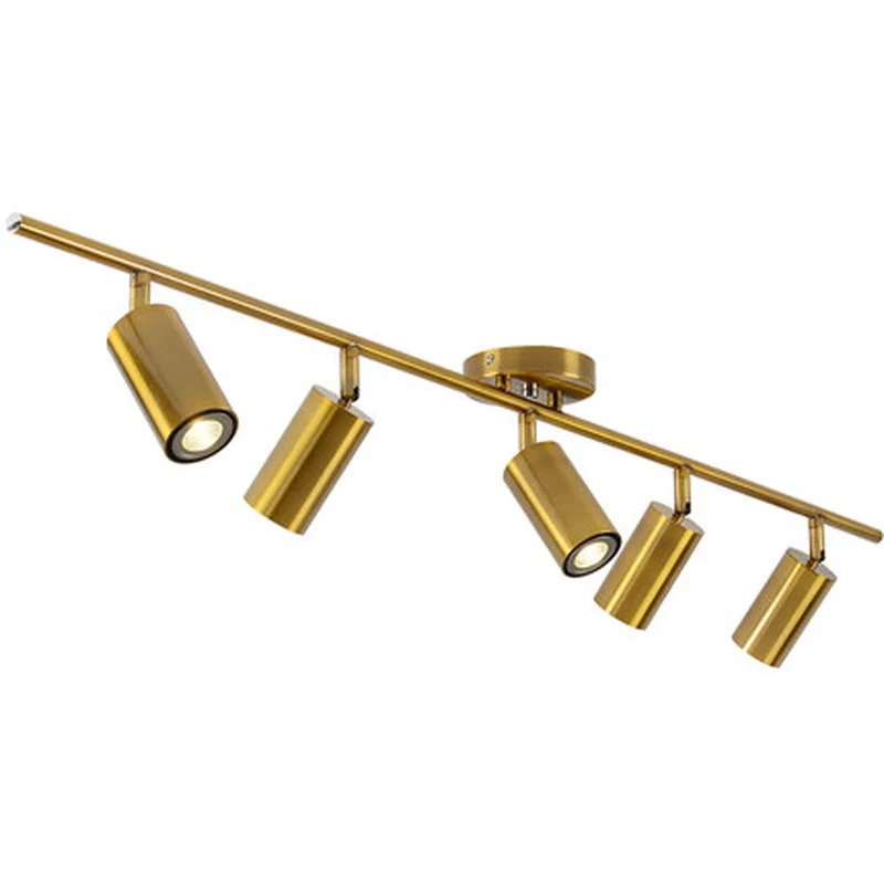 Люстра Светодиодная потолочная золотистая современный поворотный светильник с